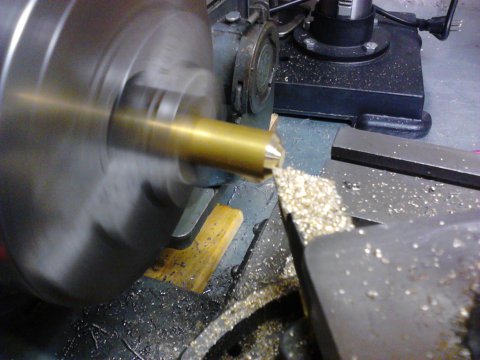 Cutting a point on a brass bar