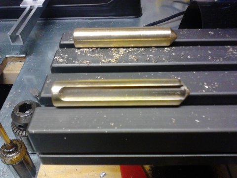 Before and after milling keyway
