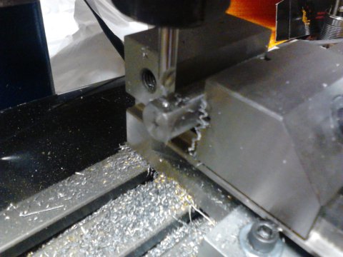 Spotting a hole on a mill